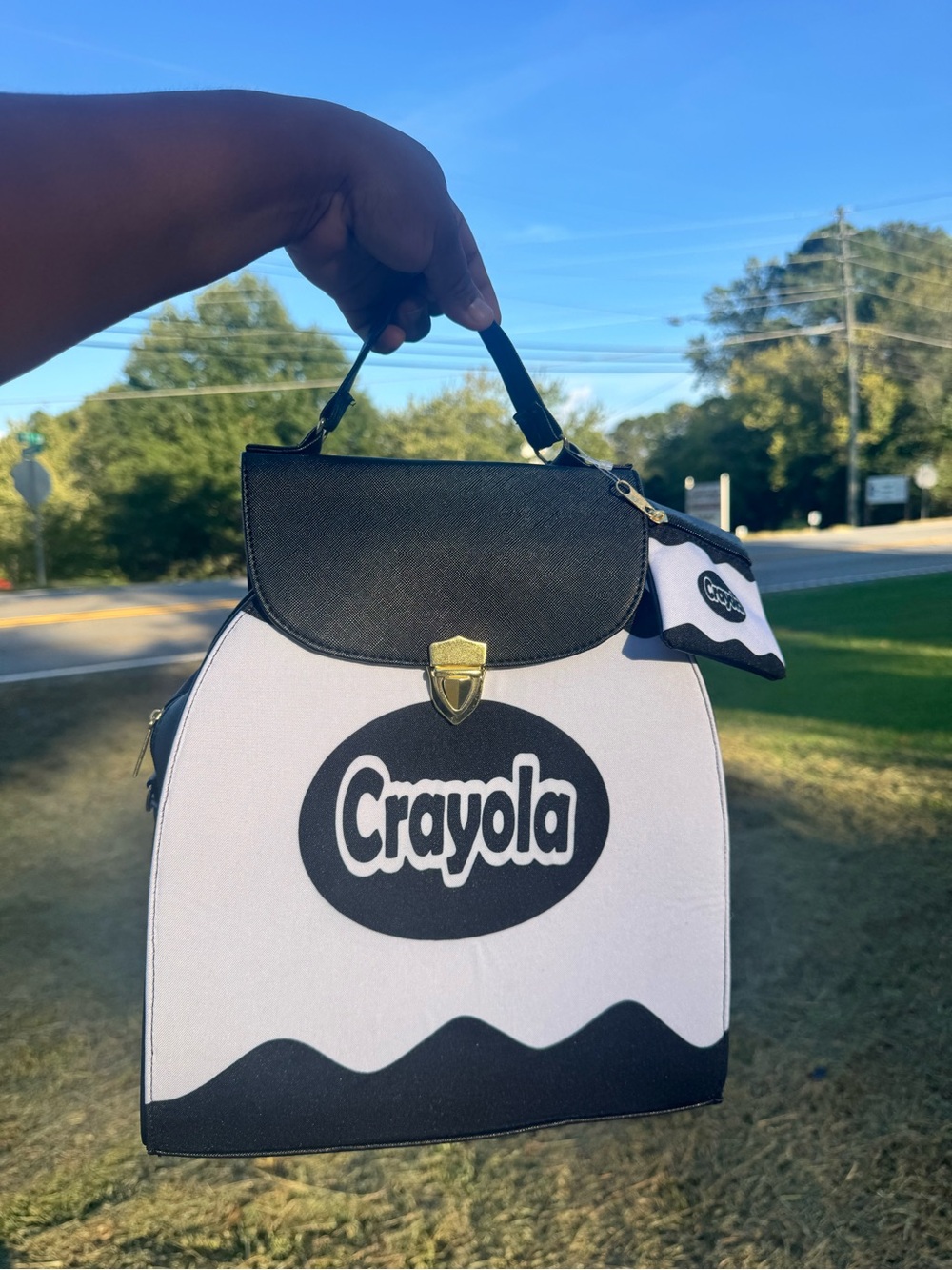 Crayola Black & White Logo Backpack Tote